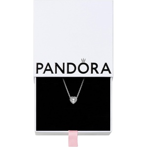 image:imagePandora Jewelry Elevated Heart Cubic Zirconia Necklace in Sterling Silver 177 No Box